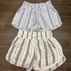 Two pairs flowy Boho beachy shorts women’s XS